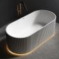 Preview: Muxing Badewanne, ovale Badewanne, freistehende Badewanne, Badewanne für das Badezimmer, gestreifte Badewanne, LED-Badewanne