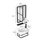 Preview: Muxing Waschtisch mit offenem Ablagefach, Keramik Waschbecken und Rechteck Spiegel 40x28 cm 【 TC-736】