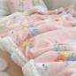Preview: Großhandel B2B  Kinder Verdickte Flanell-Herbst/Winter Bett Decke Schlafdecke Rosa Hase