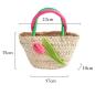 Preview: Großhandel B2B Kindertasche Korb Handtasche aus gewebtem stroh Blume