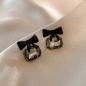Preview: Großhandel B2B Silber Pin Vintage Perle Ohrstecker A103 schwarz