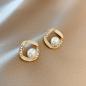 Preview: Großhandel B2B Silber pin Vintage Perlen Ohrstecker A125 Gold