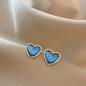 Preview: Großhandel B2B Silber pin Vintage Perlen Ohrstecker E2922 blau