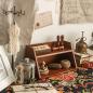 Preview: Großhandel B2B Vintage Schreibtisch Staukasten hölzerne Lagerung Kabinett schräg zwei Ebenen MS-9067