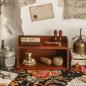 Preview: Großhandel B2B Vintage Schreibtisch Staukasten hölzerne Lagerung Kabinett schräg zwei Ebenen MS-9067