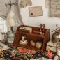 Preview: Großhandel B2B Vintage Schreibtisch Staukasten hölzerne Lagerung Kabinett schräg zwei Ebenen MS-9067