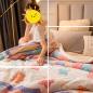 Preview: Großhandel B2B Lammfellimitat Korallenvlies-Decke mit doppelter Verdickung Regenbogen