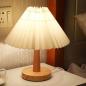 Preview: 360Home Nachttischlampe Vintage Schlafzimmer Wohnzimmer Plissee Lampe Nachtlicht