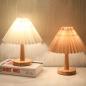Preview: 360Home Nachttischlampe Vintage Schlafzimmer Wohnzimmer Plissee Lampe Nachtlicht