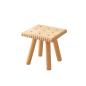 Preview: MuXing Kinderhocker, Schuhbank, Sofa Hocker, Beistellhocker, Fußhocker, Sitzhocker – Ideal für Wohnzimmer, Flur & Kinderzimmer Holzfarbe 24cm /BGD24/