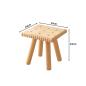 Preview: MuXing Kinderhocker, Schuhbank, Sofa Hocker, Beistellhocker, Fußhocker, Sitzhocker – Ideal für Wohnzimmer, Flur & Kinderzimmer Holzfarbe 24cm /BGD24/