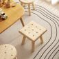 Preview: MuXing Kinderhocker, Schuhbank, Sofa Hocker, Beistellhocker, Fußhocker, Sitzhocker – Ideal für Wohnzimmer, Flur & Kinderzimmer Holzfarbe 24cm /BGD24/