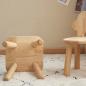 Preview: MuXing Kinderstuhl mit Rückenlehne – Kinderhocker, Stuhl für Kleinkinder, Niedriger Hocker, für Kinderzimmer & Vorschule Holzfarbe L26*H45cm