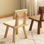 Preview: MuXing Kinderstuhl mit Rückenlehne – Kinderhocker, Stuhl für Kleinkinder, Niedriger Hocker, für Kinderzimmer & Vorschule Holzfarbe L26*H45cm