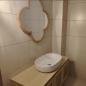 Preview: MuXing Waschbecken, Waschtisch mit Aufsatzbecken, Badezimmermöbel, Wandhängender Badschrank, Maßgeschneidertes Waschtisch Braun L120xB55xH45cm /KFSC120/