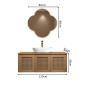 Preview: MuXing Waschbecken, Waschtisch mit Aufsatzbecken, Badezimmermöbel, Wandhängender Badschrank, Maßgeschneidertes Waschtisch Braun L120xB55xH45cm /KFSC120/