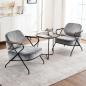 Preview: MuXing Einzelstuhl für Wohnzimmer, Lazy Chair, Loungesessel, Relaxstuhl, Komfortabler Sessel, Lesesessel, Stuhl Grau L73*B68*H83cm【ZH-8156】