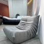 Preview: Muxing Relax Einzel Sofa Sessel Chillsessel mit Hocker Grau