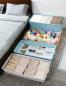 Preview: Bed Storage Box Stackable Storage Box Lockable Narrow Rolling Feet