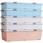 Preview: Bed Storage Box Stackable Storage Box Lockable Narrow Rolling Feet