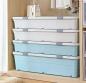 Preview: Bed Storage Box Stackable Storage Box Lockable Narrow Rolling Feet