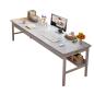 Preview: Muxing Lernschreibtisch Schlichter Schreibtisch Massivholz-Schreibtisch Computertisch Büroschreibtisch Zweier-Schreibtisch Grau 160*60*75cm 【912SC】