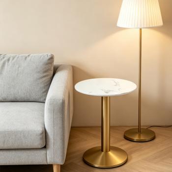 Muxing Gastronomiemöbel Esszimmertisch Esstisch Küchentisch für Esszimmer Wohnzimmer tisch Bistrotisch Sinterstein weißgold2 HMJT /YBBMJT/