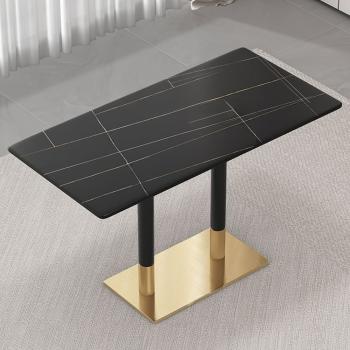 Muxing Gastronomiemöbel Esszimmertisch Esstisch Küchentisch für Esszimmer Wohnzimmer tisch Keramik Bistrotisch schwarzgold1