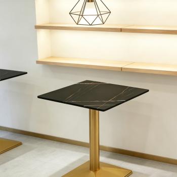 Muxing Gastronomiemöbel Esszimmertisch Esstisch Küchentisch für Esszimmer Wohnzimmer tisch Bistrotisch Sinterstein schwarzgold