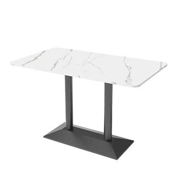 Muxing Gastronomiemöbel Esszimmertisch Esstisch Küchentisch für Esszimmer Wohnzimmer tisch Bistrotisch Sinterstein schwarzgold1【YB-CB97】