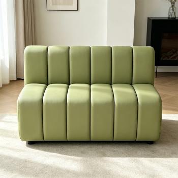 Preview: Muxing Gewerbesofa Gastro-Sofa Sitzbank, gepolsterte Restaurantbank für Café Bar Bistro Hotel Empfangsbereich, Hellgrün, 120 × 70 × 80 cm 【1076】