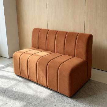 Muxing Sofa Sitzbank für Gastronomie, Gastro-Sofa Dinerbank Restaurantbank Polsterbank, Café Bar Bistro Hotel Möbel, Braun, 120 × 65 × 78 cm 【2508-16】