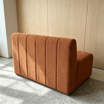Preview: Muxing Sofa Sitzbank für Gastronomie, Gastro-Sofa Dinerbank Restaurantbank Polsterbank, Café Bar Bistro Hotel Möbel, Braun, 120 × 65 × 78 cm 【2508-16】