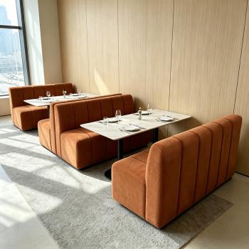 Preview: Muxing Sofa Sitzbank für Gastronomie, Gastro-Sofa Dinerbank Restaurantbank Polsterbank, Café Bar Bistro Hotel Möbel, Braun, 120 × 65 × 78 cm 【2508-16】