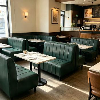 Preview: Muxing Gastro-Sofa Gewerbesofa Dinerbank, Restaurantbank Sitzbank Polsterbank, Gastronomiemöbel für Café Bar Bistro Hotel, Dunkelgrün 120 x 65 x 85 cm【C1-60】