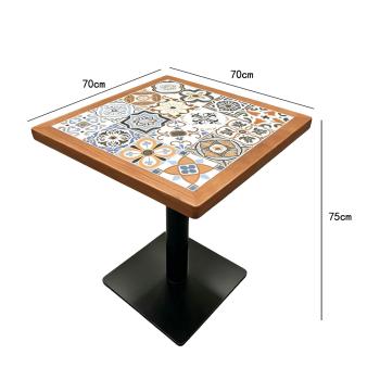 Muxing Gewerblicher Café-Tisch, quadratischer Restauranttisch, Bistrotisch Esstisch für Café, Bar, Bistro, Küche und Gastronomie 70 × 70 × 75 cm 【HUA-F70-】