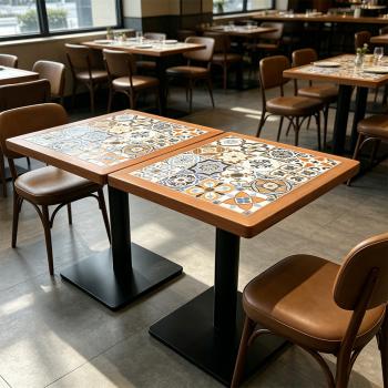 Muxing Gewerblicher Café-Tisch, quadratischer Restauranttisch, Bistrotisch Esstisch für Café, Bar, Bistro, Küche und Gastronomie 70 × 70 × 75 cm 【HUA-F70-】