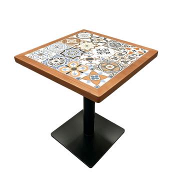 Muxing Gewerblicher Café-Tisch, quadratischer Restauranttisch, Bistrotisch Esstisch für Café, Bar, Bistro, Küche und Gastronomie 70 × 70 × 75 cm 【HUA-F70-】