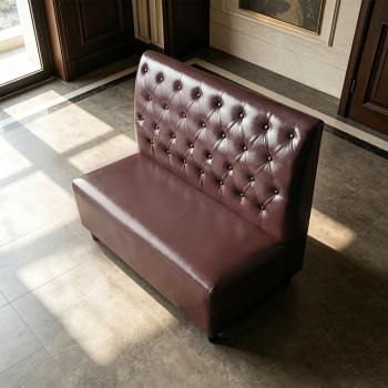 Muxing Gastronomiemöbel Stuhl Sofa Sitzbank, Dinerbank Restaurantbank für Café Bar Bistro Hotel, gepolsterte Sitzmöbel, Braun 120 × 65 × 105 cm 【Y-03KAFEI】