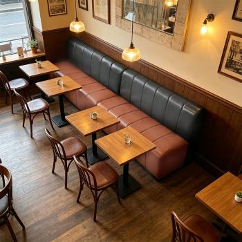 Muxing Gastro Sitzbank Dinerbank Sofa, Restaurantbank Polsterbank, Gastronomiemöbel Stuhl für Café Bar Bistro Hotel Schwarz-Braun 120 × 60 × 80 cm【Y-06PINSE】
