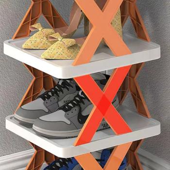 Preview: Muxing Einfach montierbares Schuhregal Blau, 9 Ebenen, 2er-Set