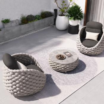 Muxing Gartenmöbel-Set bestehend aus 2 Outdoor-Sesseln und 1 Couchtisch
