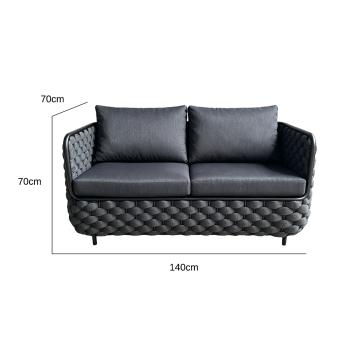 Muxing 4-teiliges Gartenmöbel-Set, Lounge-Set mit 2 Sesseln, 2-Sitzer-Sofa und Tisch, wetterbeständige Sitzgruppe für Garten und Balkon/TB627/