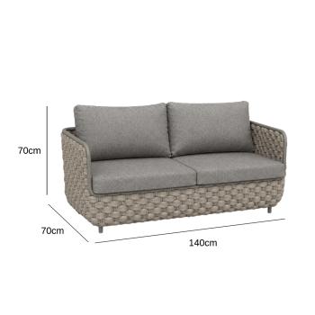 Muxing 4-teiliges Gartenmöbel-Set, Lounge-Set mit 2 Sesseln, 2-Sitzer-Sofa und Tisch, wetterbeständige Sitzgruppe für Garten und Balkon/TB627/