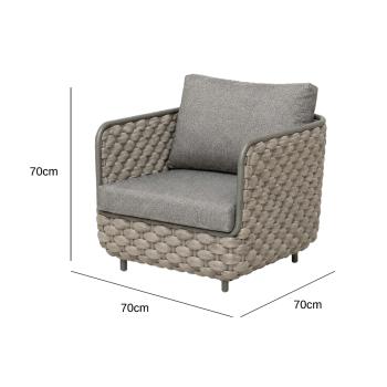 Muxing 4-teiliges Gartenmöbel-Set, Lounge-Set mit 2 Sesseln, 2-Sitzer-Sofa und Tisch, wetterbeständige Sitzgruppe für Garten und Balkon/TB627/