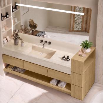 Muxing Badezimmerschrank mit offenen Ablagen und Stauraum Schmaler Badschrank Hochschrank Aufbewahrungsschrank für Badutensilien 【BGG】