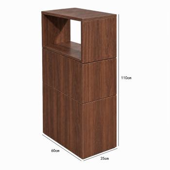 Muxing Badezimmerschrank mit offenen Ablagen und Stauraum Schmaler Badschrank Hochschrank Aufbewahrungsschrank für Badutensilien 【BGG】