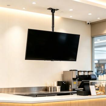 Preview: Muxing TV Deckenhalterung 32-55 Zoll, Fernseher Halterung, Monitorhalterung aus Stahl bis 40 kg, schwenkbar und neigbar, VESA 100x100 bis 400x400 mm 【DJ8547】