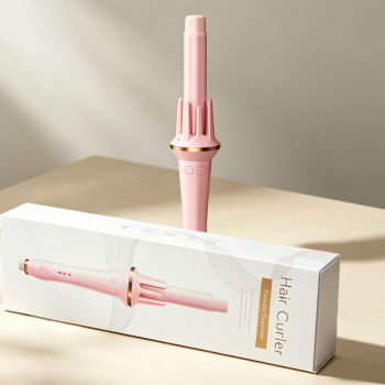 Preview: Muxing Lockenstab Elektrischer Haarstyler Lockenmaschine Lockenwickler Stylinggerät für Locken und Wellen einfache Haarstyling Hilfe Rosa 35 x 6 cm /JFB-F/