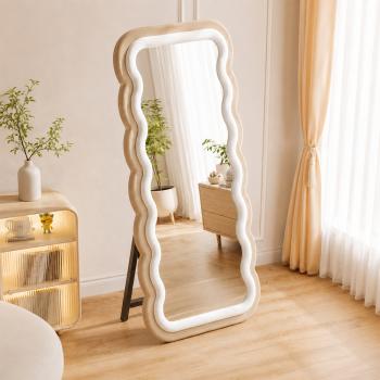 Preview: Muxing Ganzkörperspiegel Standspiegel, Ankleidespiegel, Umkleidespiegel, Bodenspiegel für Schlafzimmer, Ankleidezimmer, Bekleidungsgeschäft 165x70cm【SCYD708】